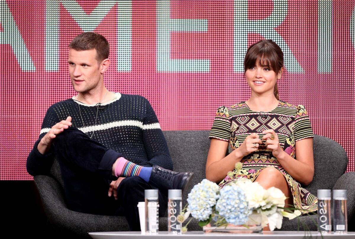 Matt Smith and Jenna-Louise Coleman at the TCA "Doctor Who" panel.