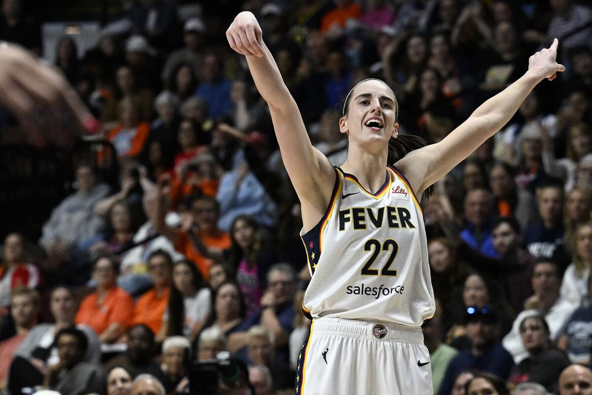 Indiana Fever guard Caitlin Clark on the court