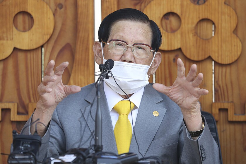 Lee Man-hee, the 88-year-old leader of the Shincheonji Church of Jesus