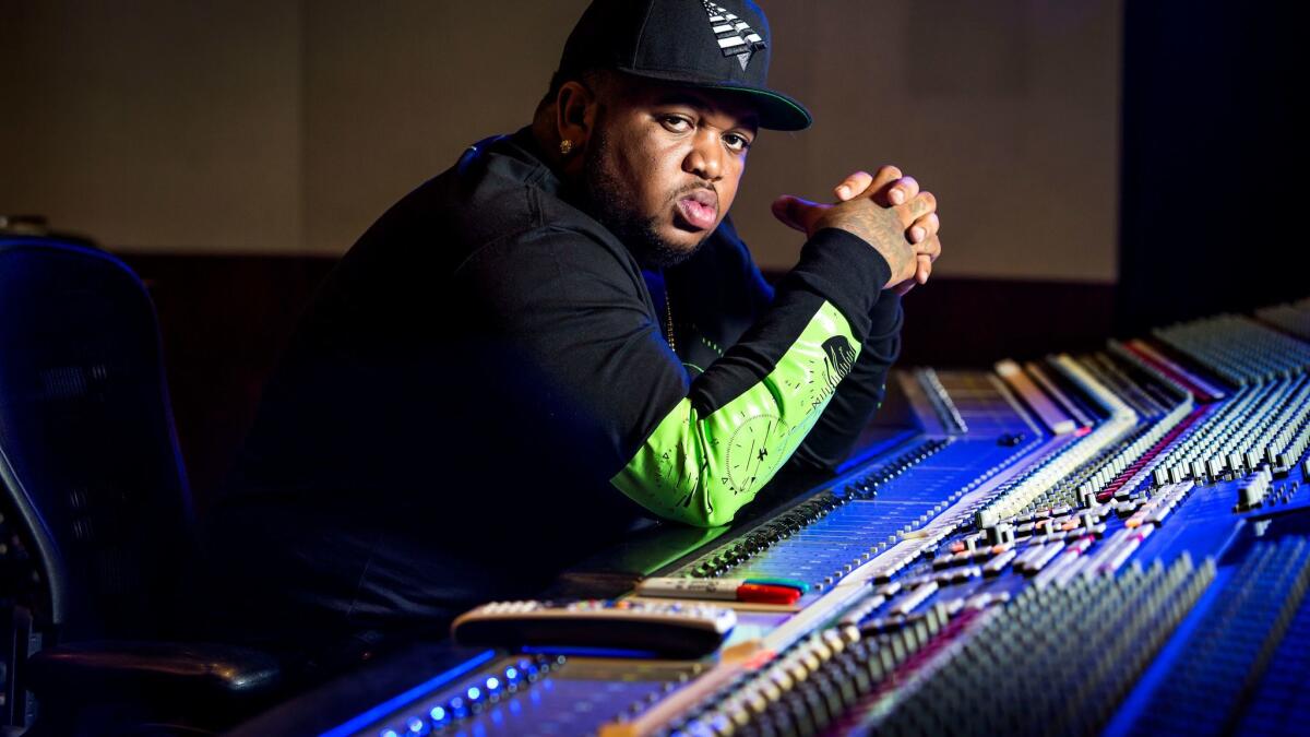 DJ Mustard at Chalice Recording Studio in the fall of 2014.