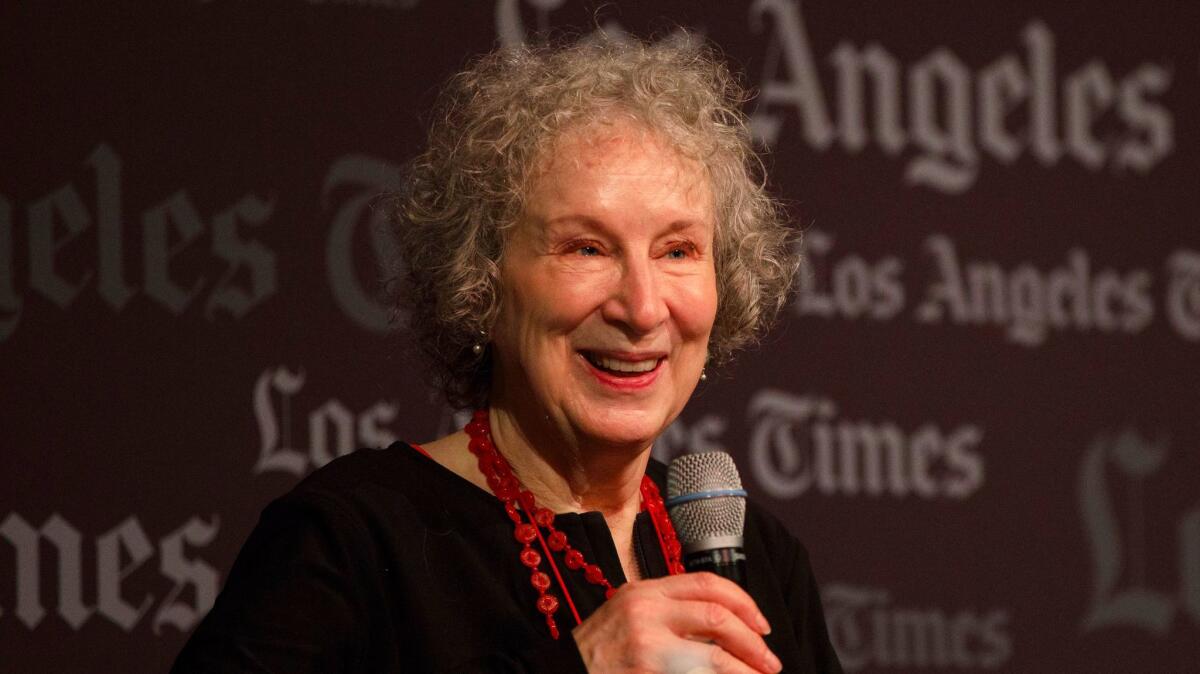 Margaret Atwood, author of "The Handmaid's Tale," at the 2017 Los Angeles Times Festival of Books in April. She'll be among the featured guests aboard a July cruise from Adventure Canada.