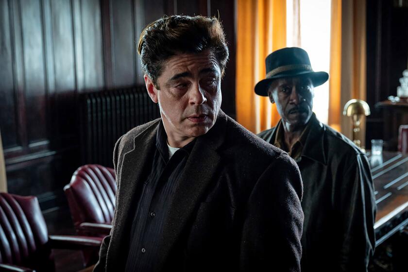Benicio del Toro, left, and Don Cheadle in Steven Soderbergh's 'No Sudden Move.'
