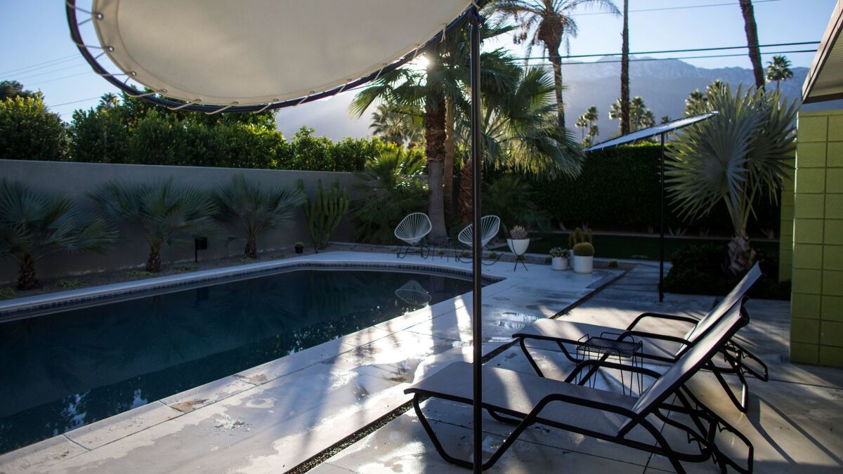 The couple hope to next add a shade structure and outdoor bar to the backyard pool area.