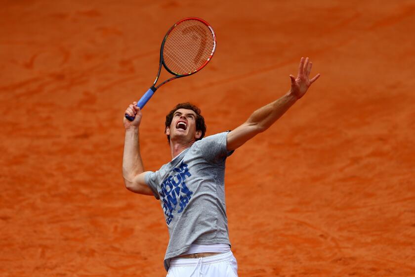 The Tennis Channel introduced a digital subscription service that lets U.S. customers watch expanded French Open coverage. Above, Andy Murray of Britain serves during a May 23 practice session in Paris.