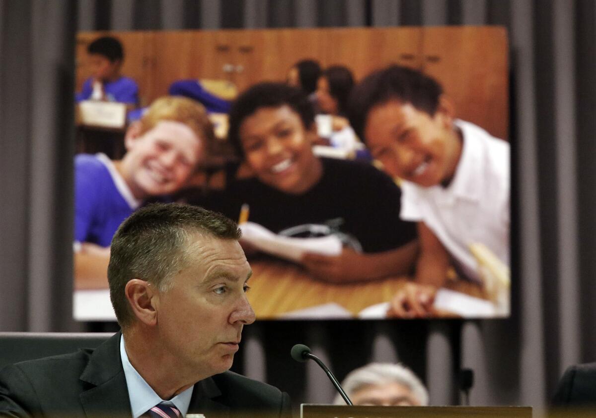 John Deasy, Superintentent of the Los Angeles Unified School District, at a school board meeting in August.