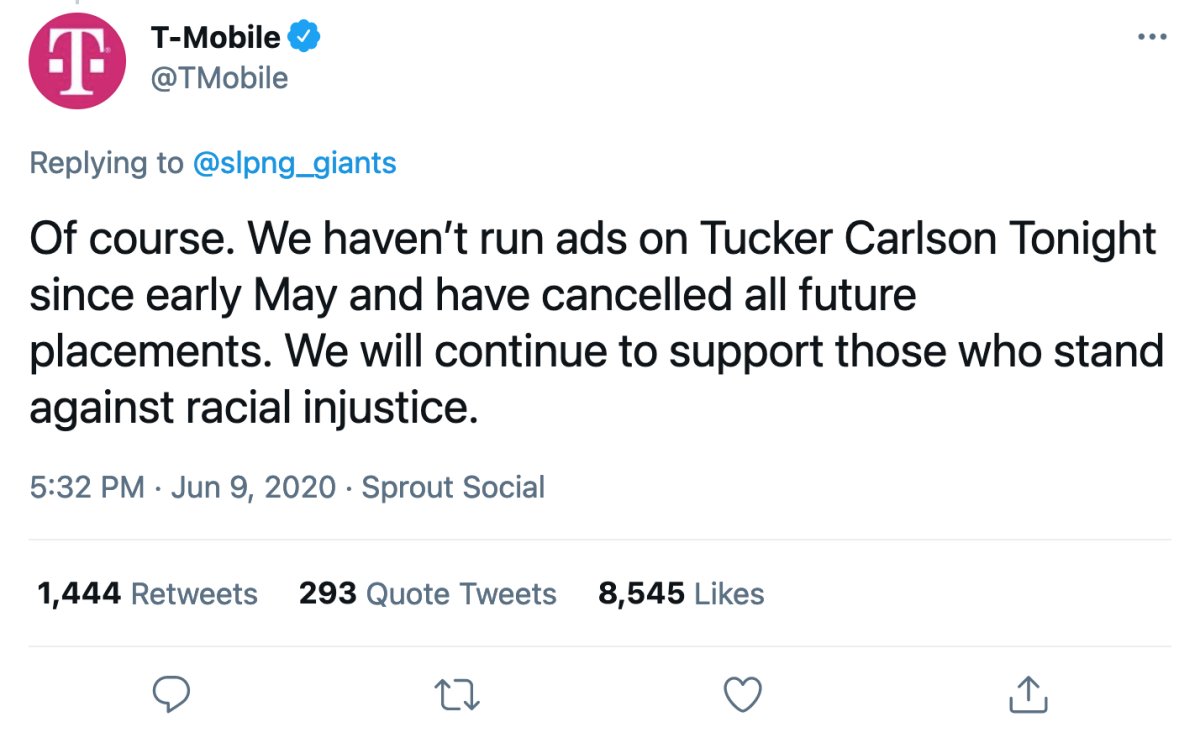 A tweet from T-Mobile.
