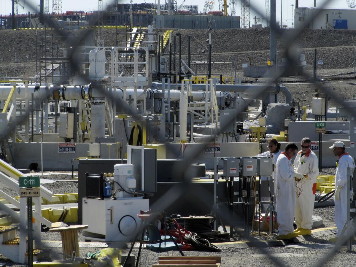 Workers at the Hanford nuclear site in Washington state.