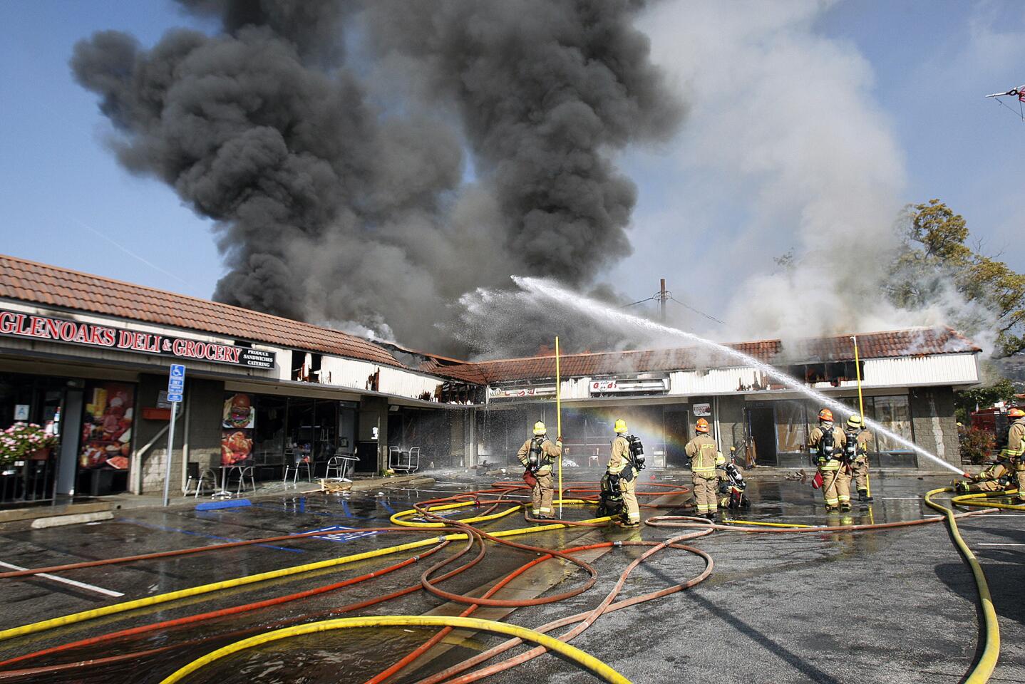 Photo Gallery: Strip mall fire in Glendale