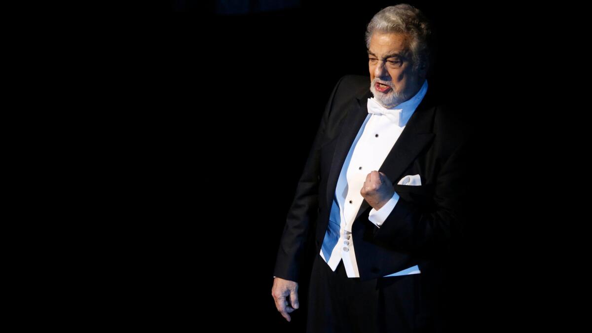 Plácido Domingo performs at a benefit for the L.A. Opera in the spring.