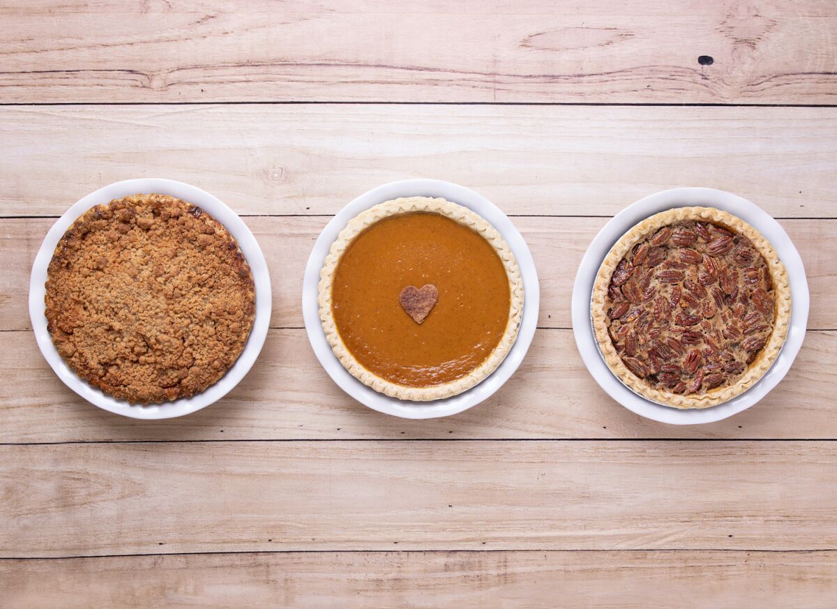 Apple crumble, pumpkin and pecan pies from SusieCakes
