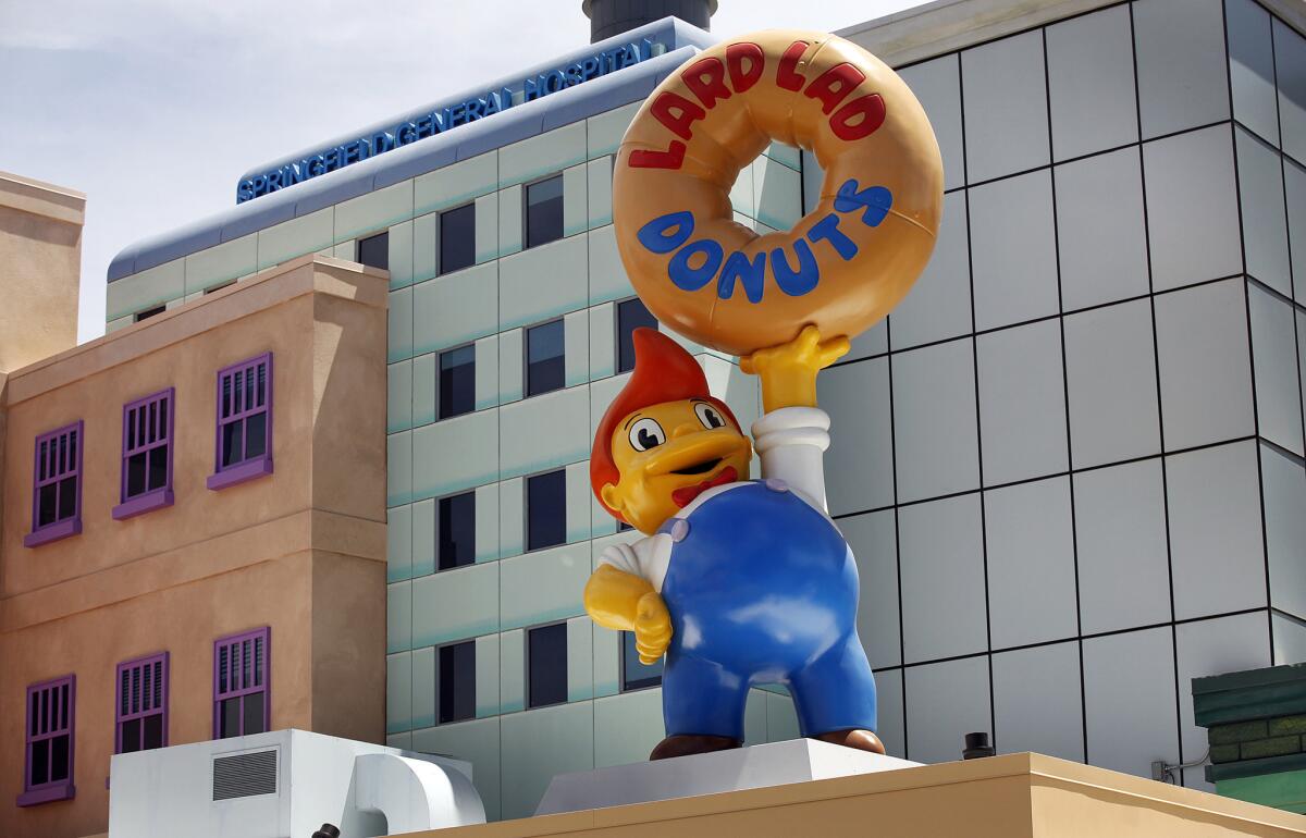 The marquee for Lard Lad Donuts greets visitors.