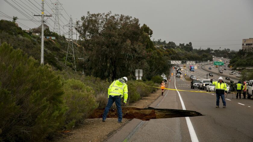Large Sinkhole Prompts Closure Of I 805 Ramp Repair Work To