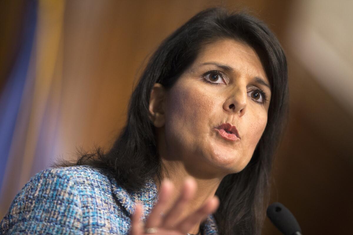 In the days before South Carolina's primary, South Carloina Gov. Nikki Haley battled with Donald Trump. (Evan Vucci / Associated Press)