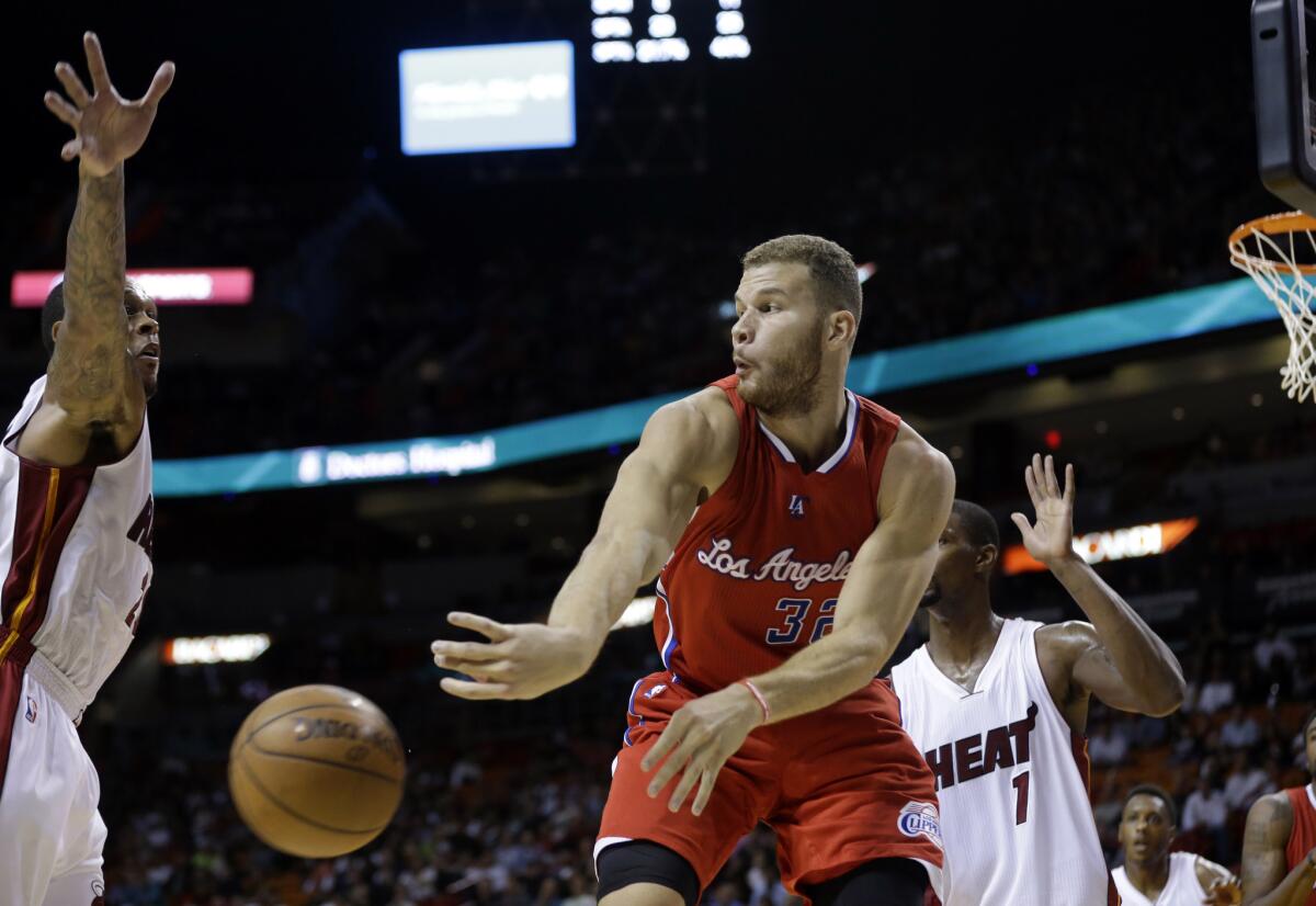 Blake Griffin finished with 26 points, seven rebounds and four assists in the Clippers' 110-93 win over the Miami Heat.
