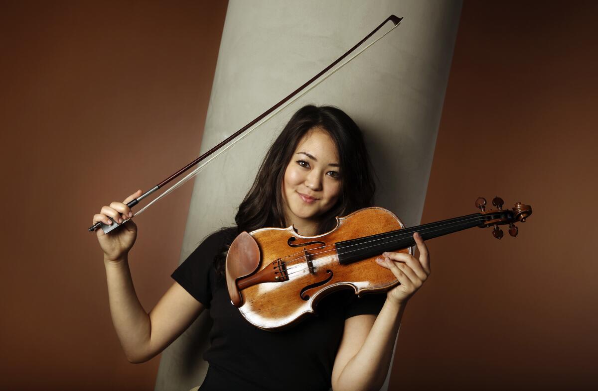 Simone Porter, a 17-year-old violin prodigy, at the Colburn School in downtown Los Angeles.