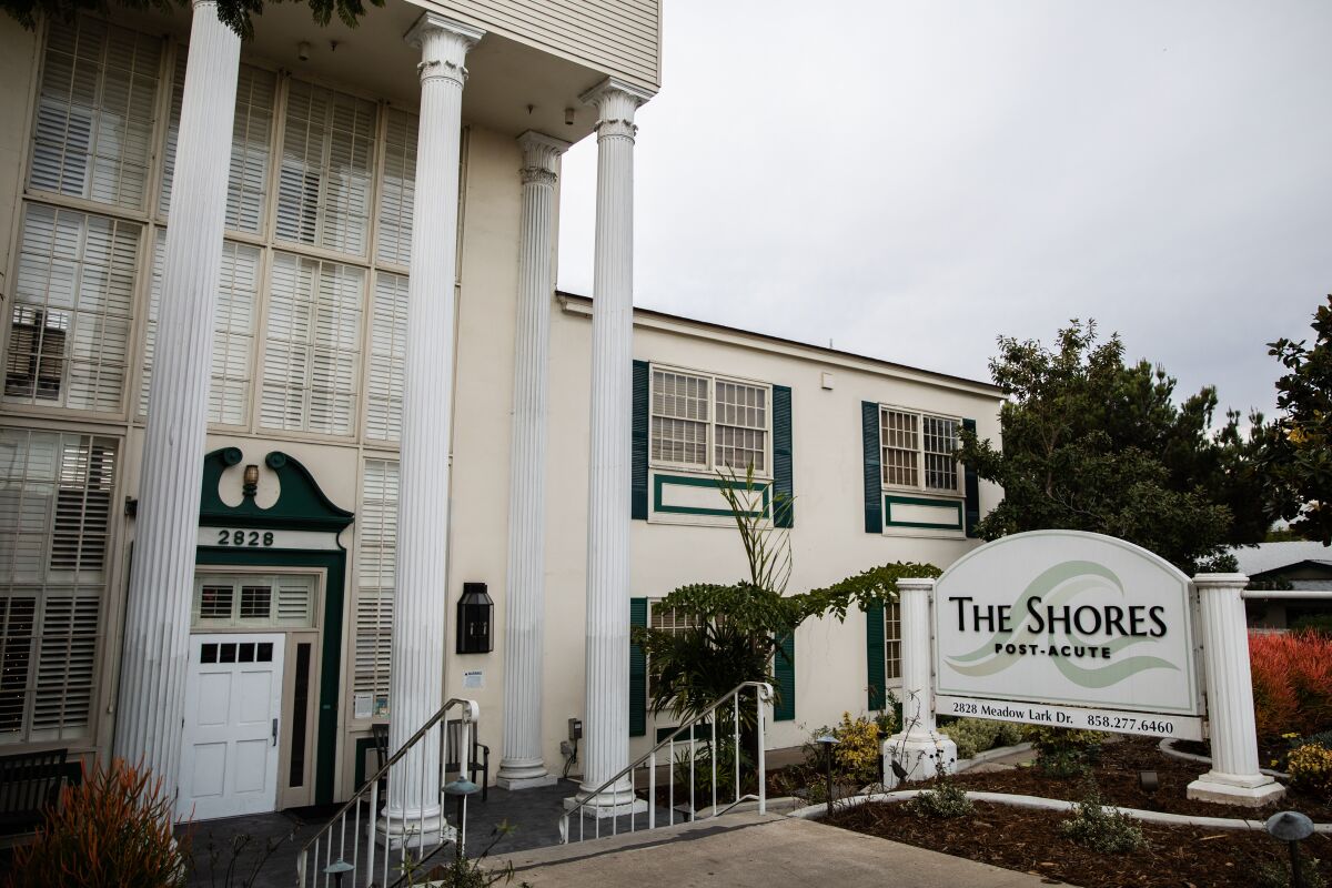 The Shores Post-Acute has the largest COVID-19 outbreak of all nursing homes in San Diego County.