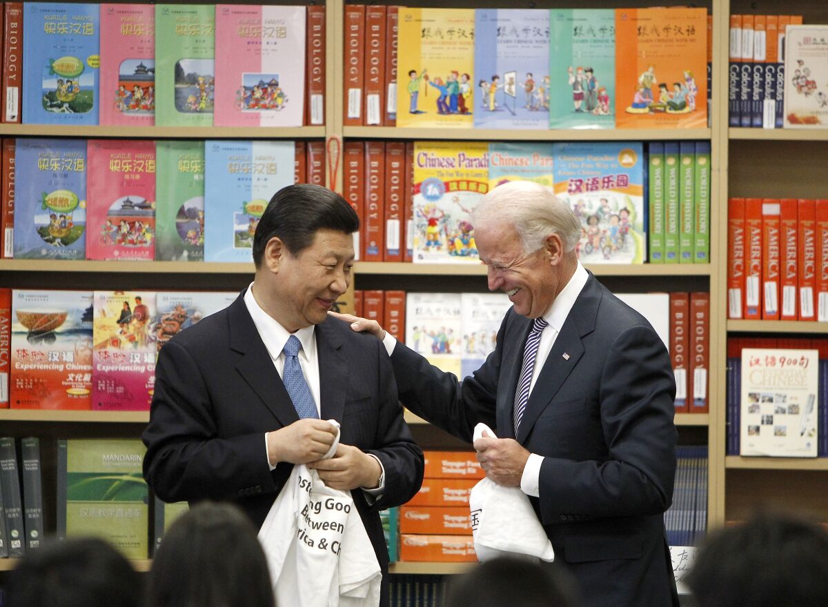 Then-Vice President Joe Biden meets with China's Xi Jinping in 2012.