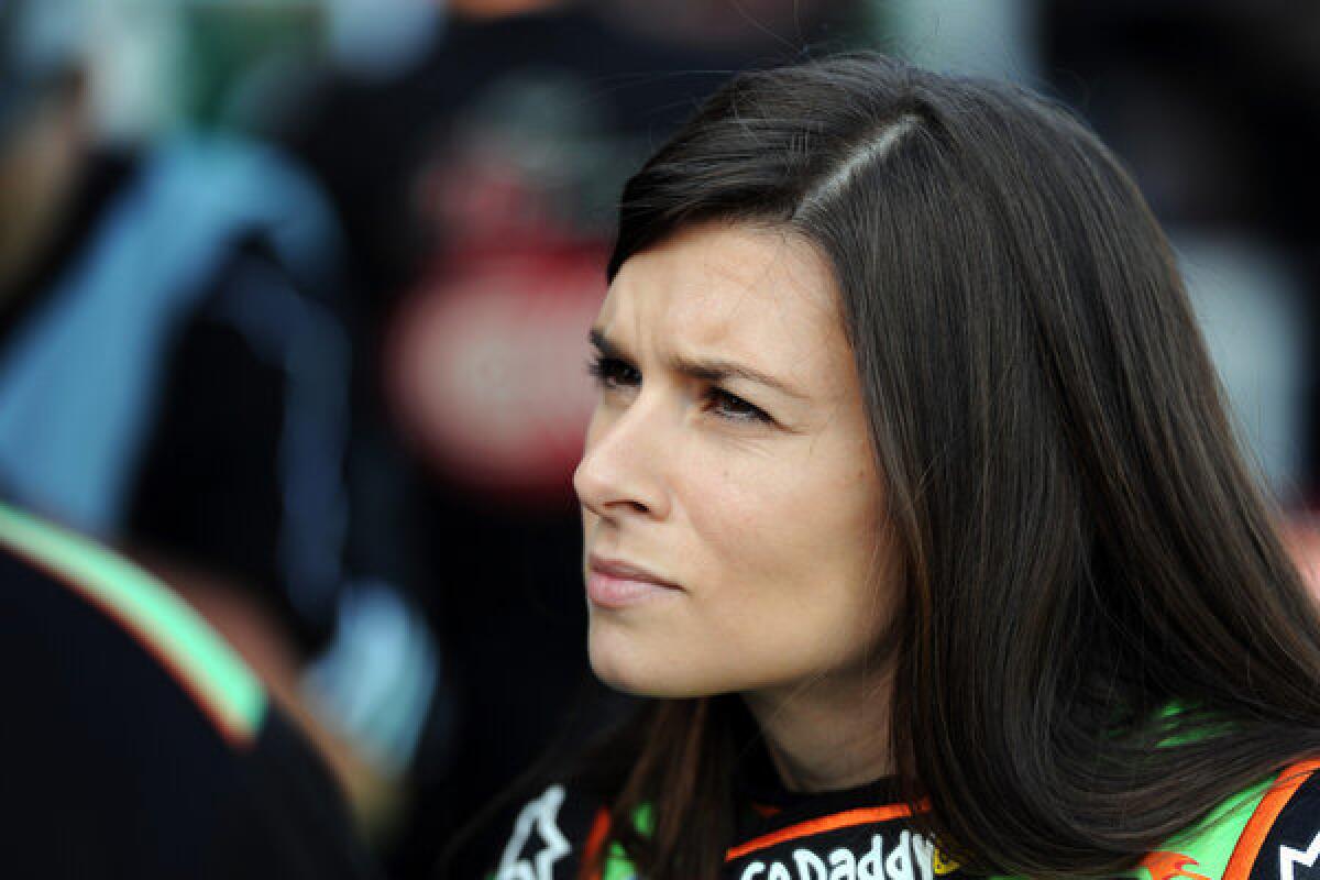 Danica Patrick looks during practice for the NASCAR Nationwide Series Virginia 529 College Savings 250 on Friday.