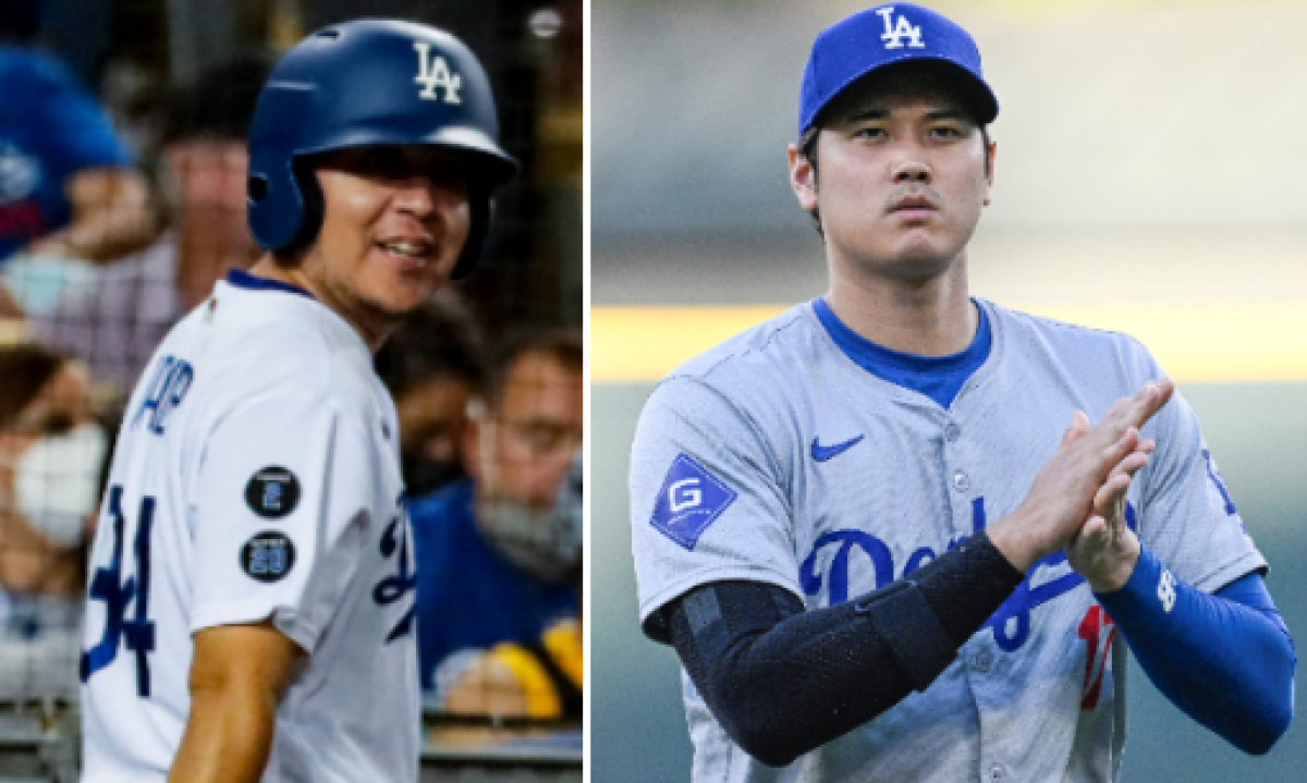 Side-by-side photos of Javier Herrera and Shohei Ohtani