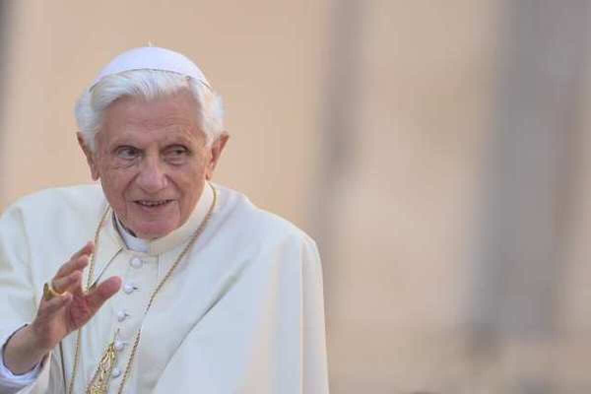 Pope Benedict XVI arrives for his weekly general audience at St. Peter's square on Wednesday at the Vatican.