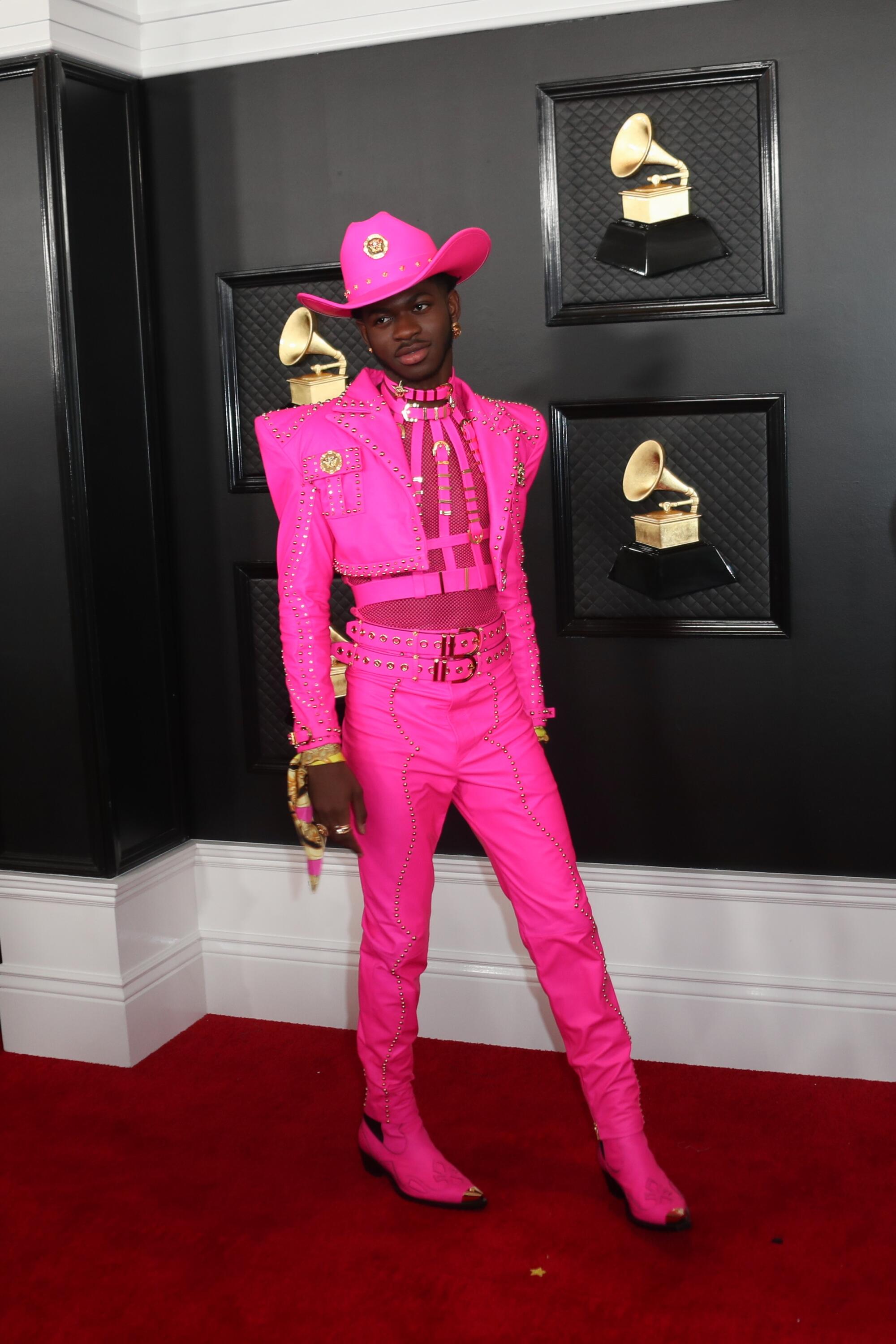 Lil Nas X arrives at the Grammy Awards in 2020.