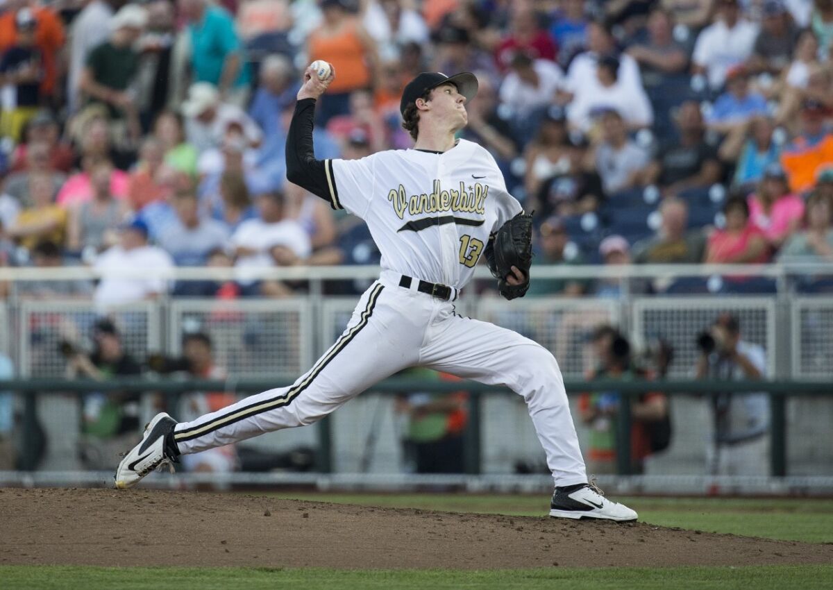 Dodgers pitcher Walker Buehler pitched for the Vanderbilt Commodores during his collegiate years.