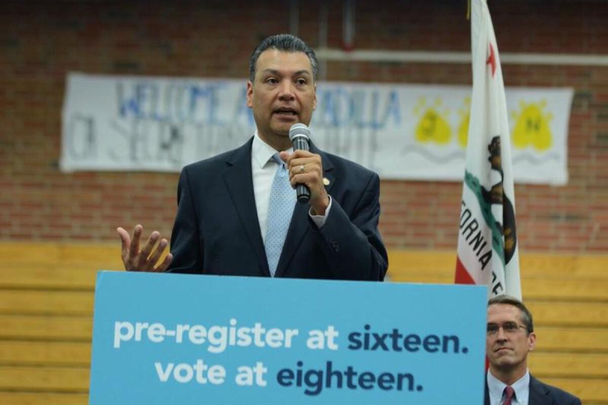 California Secretary of State Alex Padilla.