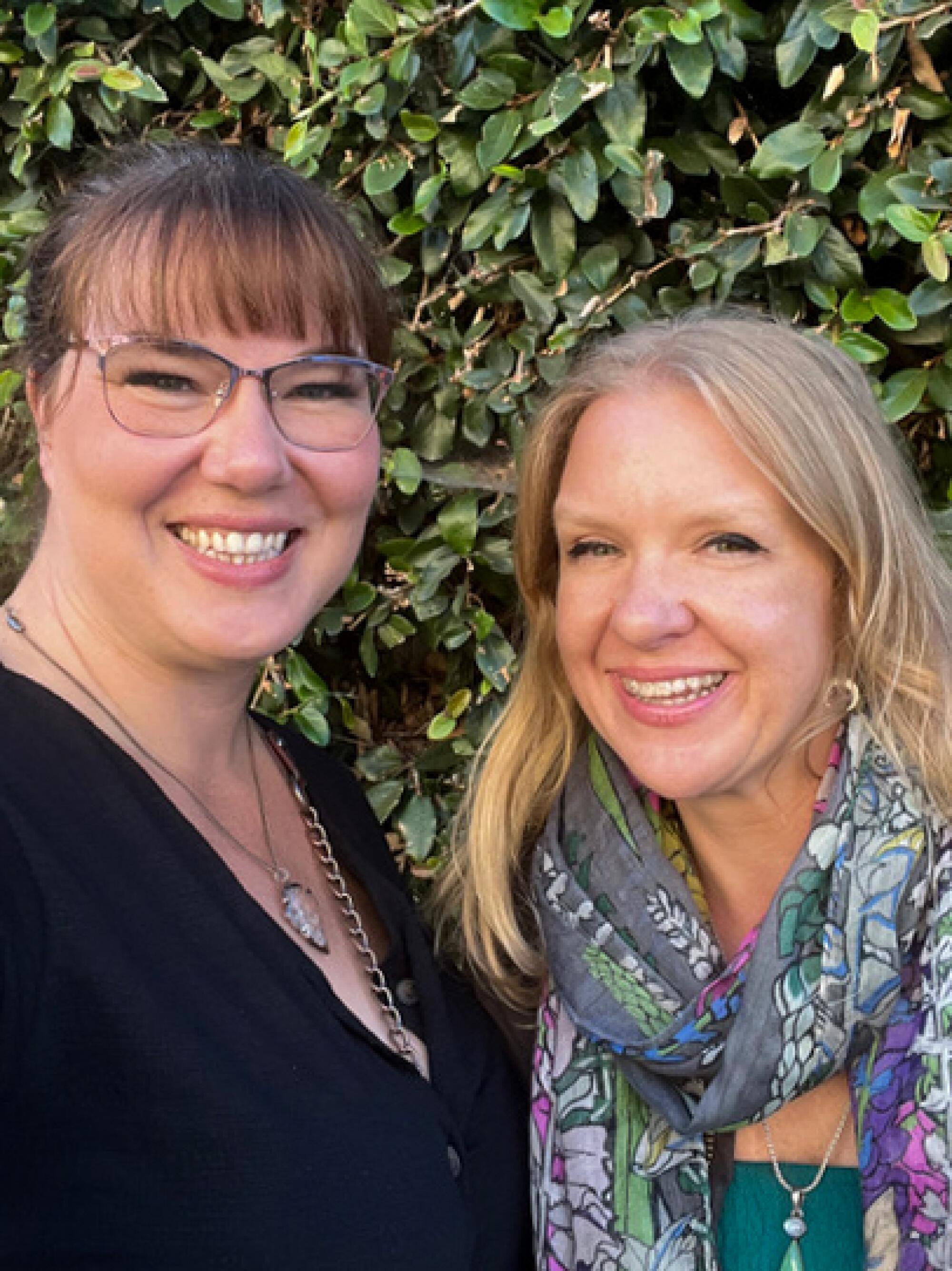 Sonya Bowman, right, with a friend at Cinespia.