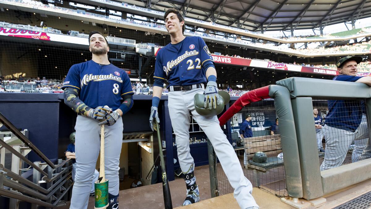 Braun, Yelich, Moustakas pay tribute to Skaggs with special jersey names