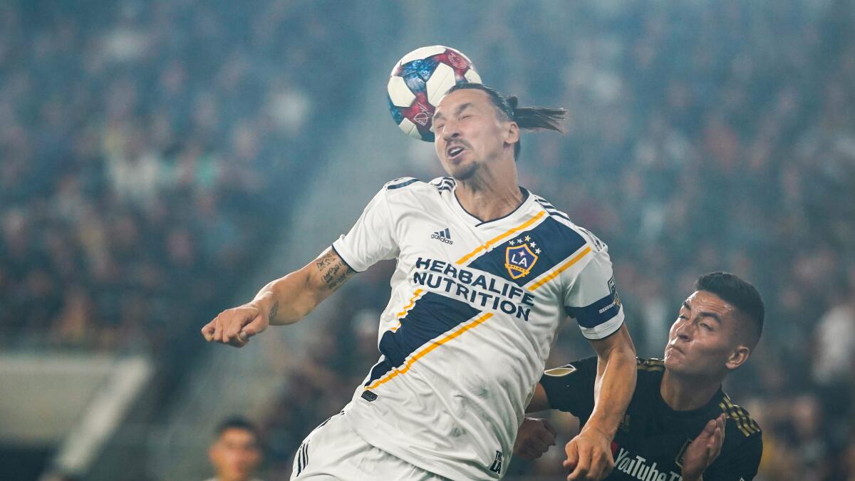 Galaxy players enjoy Galaxy Night at Dodger Stadium