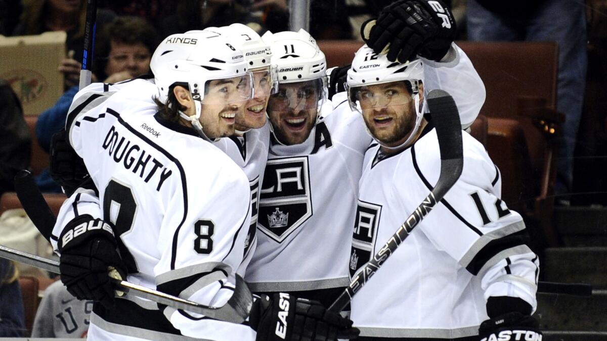 The Kings open camp with several questions to answers but should expect the usual solid play from (left to right) Drew Doughty, Brayden McNabb, Anze Kopitar and Marian Gaborik.