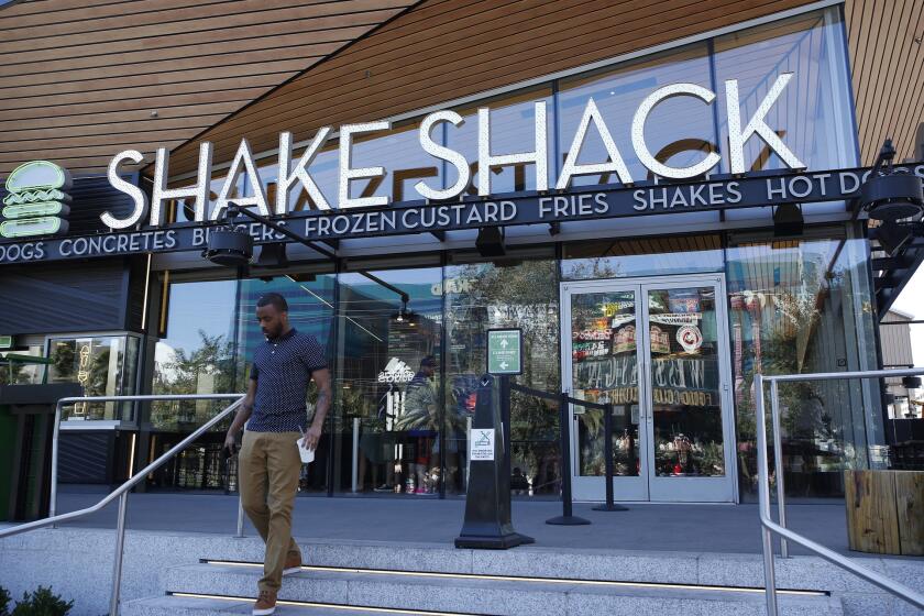 Shake Shack's downtown L.A. location will replace the 801 Hill nightclub at the corner of Hill and 8th streets. Above, a Shake Shack in Las Vegas.