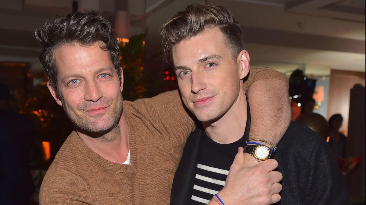 Nate Berkus, left, and his husband, Jeremiah Brent, attend Esquire's 'Mavericks of Hollywood' party.