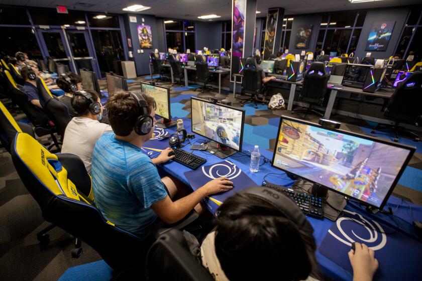 Bruno Mobest joins fellow UC Irvine students playing Overwatch 2 at the Arena