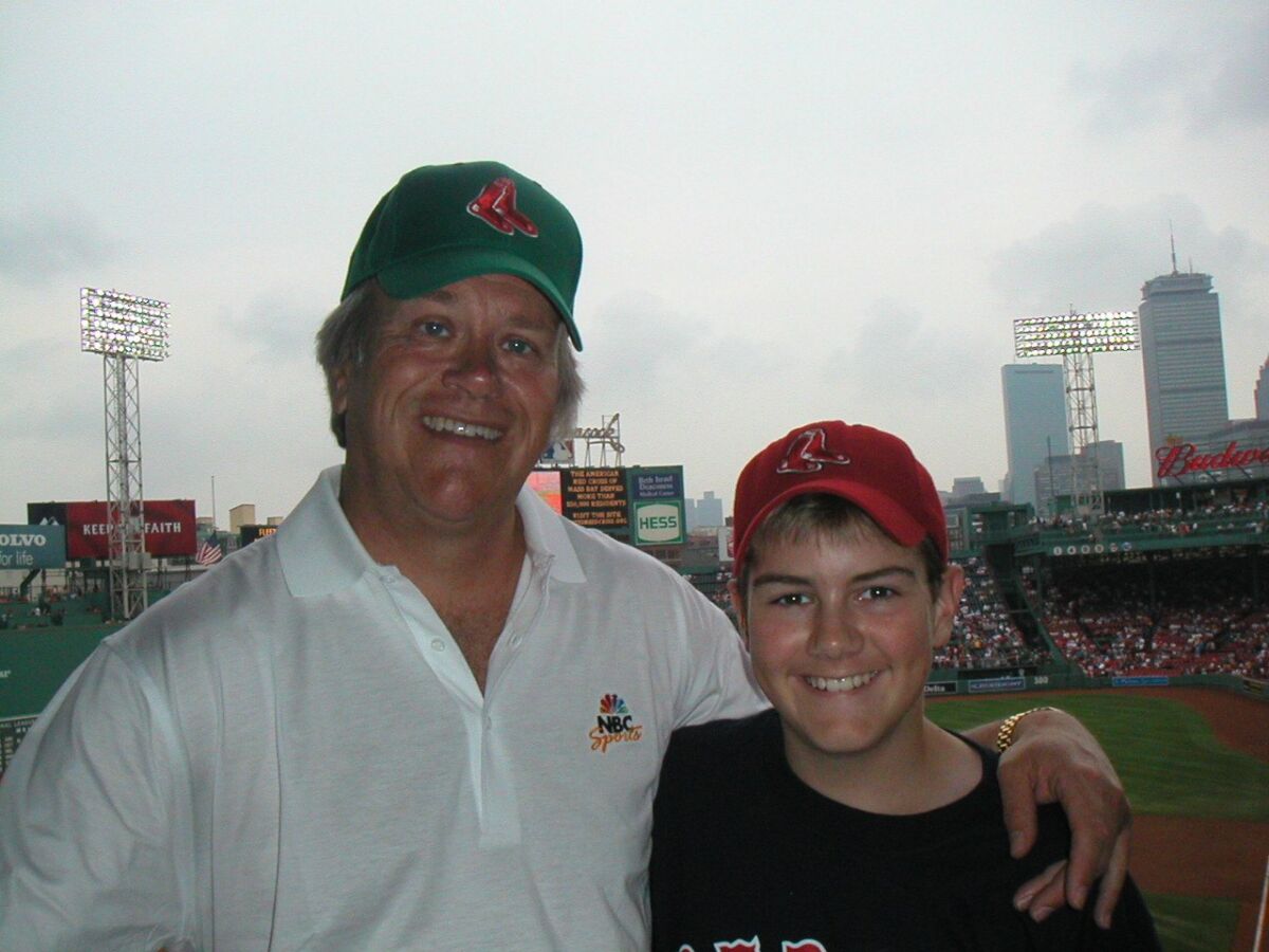 Dick Ebersole and son Teddy at Fenway Park in the summer of 2004.