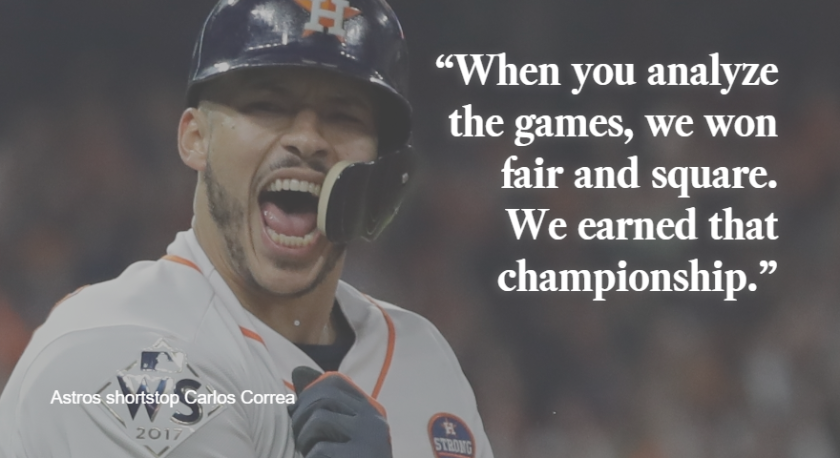 The Best Quotes On The Astros Cheating Scandal In Meme Form Los Angeles Times