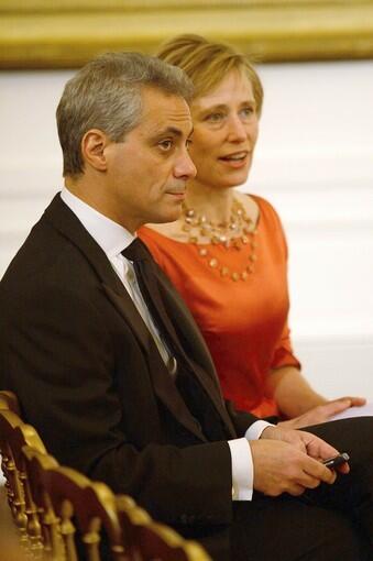 White House Chief of Staff Rahm Emanuel and wife Amy Rule