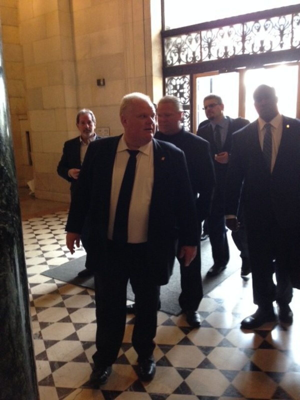 Toronto Mayor Rob Ford pays a visit to L.A. City Hall.