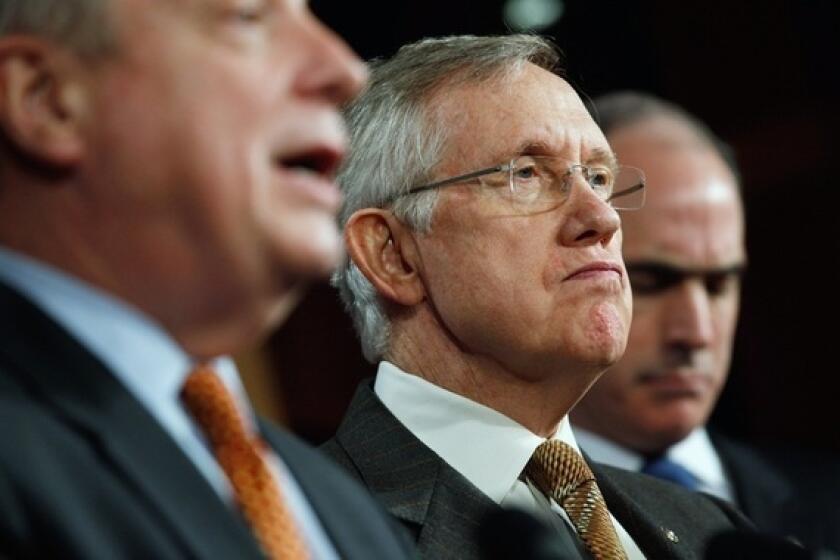 Senate Majority Leader Harry Reid at a Dec. 7 Capitol news conference about extending the payroll tax cut.