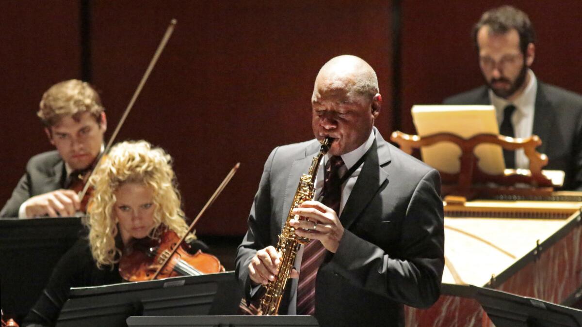 Branford Marsalis in concert with the Chamber Orchestra of Philadelphia in 2014. He will perform April 14 with his Branford Marsalis quartet at the Irvine Barclay Theatre.