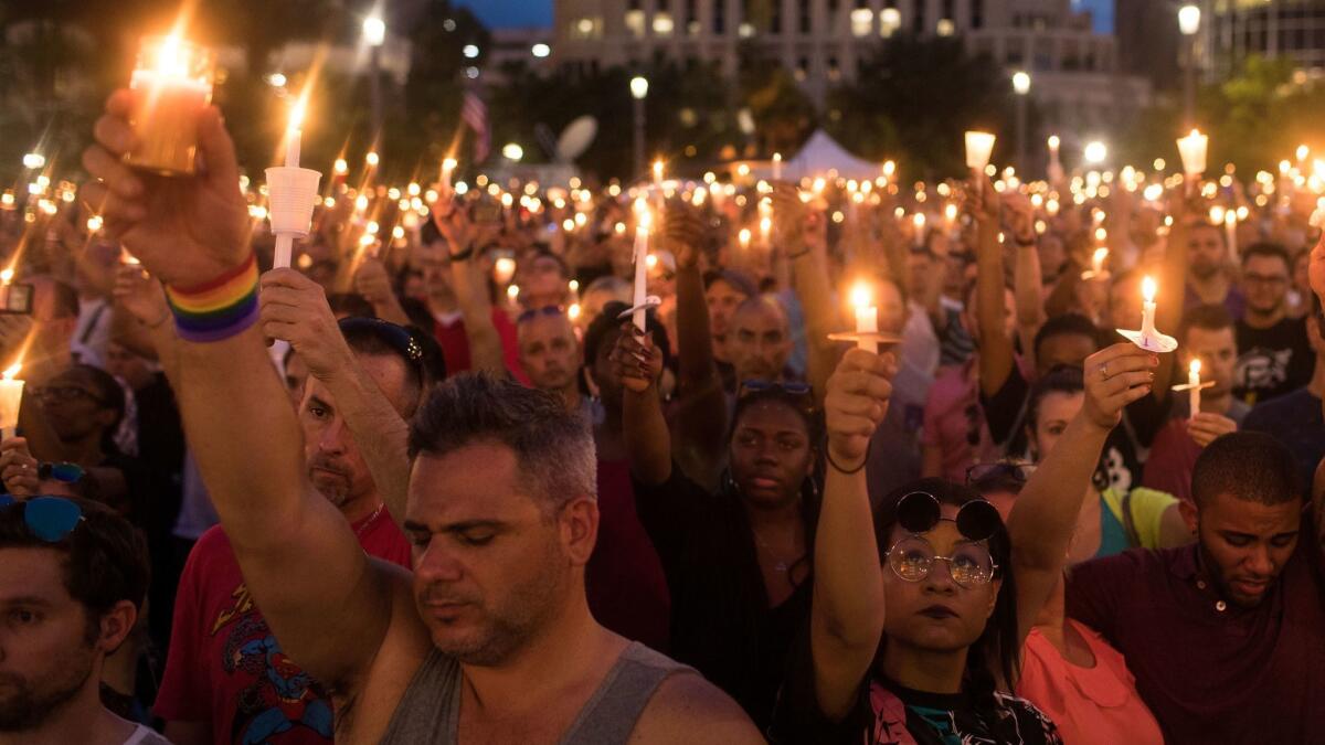 A memorial service for the victims of the Pulse Nightclub shooting in Orlando, Fla..