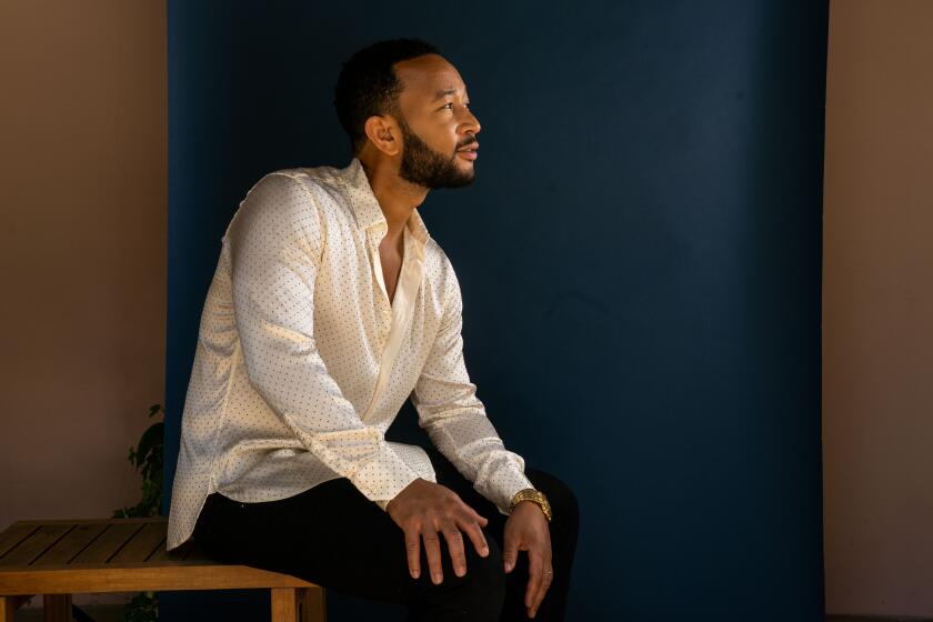 LOS ANGELES, CA - JUNE 13: Singer-Songwriter John Legend poses for a portrait at the Hotel Bel-Air on Saturday, June 13, 2020 in Los Angeles, CA. Legend's latest album, "Bigger Love," is due out June 19, 2020. (Kent Nishimura / Los Angeles Times)