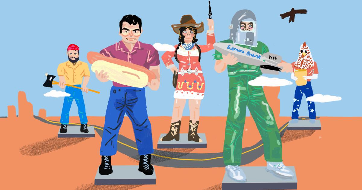 Massive and made of fiberglass, Muffler Men are a Route 66 classic — and they're multiplying