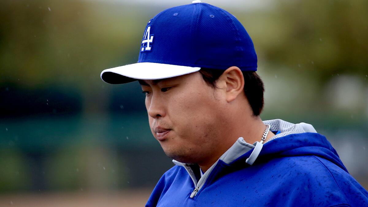 Dodgers starter Hyun-Jin Ryu pitched South Korea to the gold medal in the 2008 Olympics.