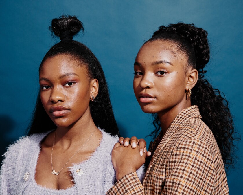 Actors Demi Singleton and Saniyya Sidney pose together.