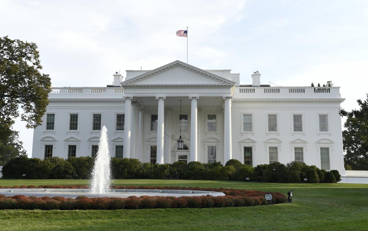 A view of the White House in Washington on Oct. 9, 2015.
