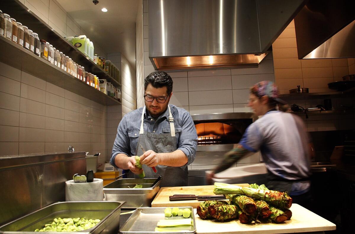 Centeno does prep work at Orsa & Winston, which offers Italian- and Japanese-inspired fine dining. "Prepping is therapeutic," the chef says.