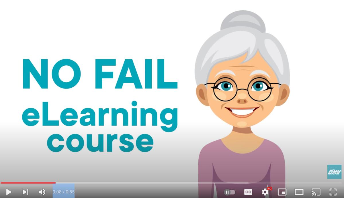 DMV offers a "No Fail eLearning course."
