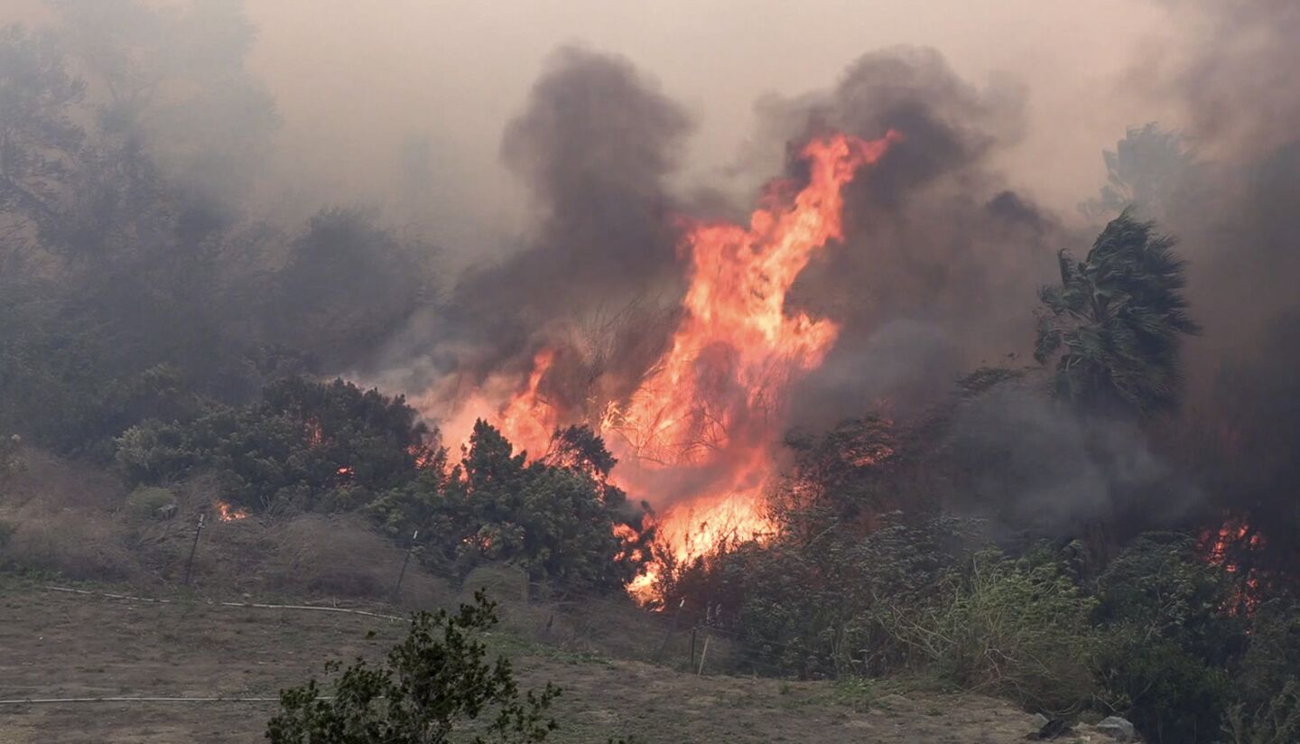 The Silverado fire broke out in Orange County on Monday morning