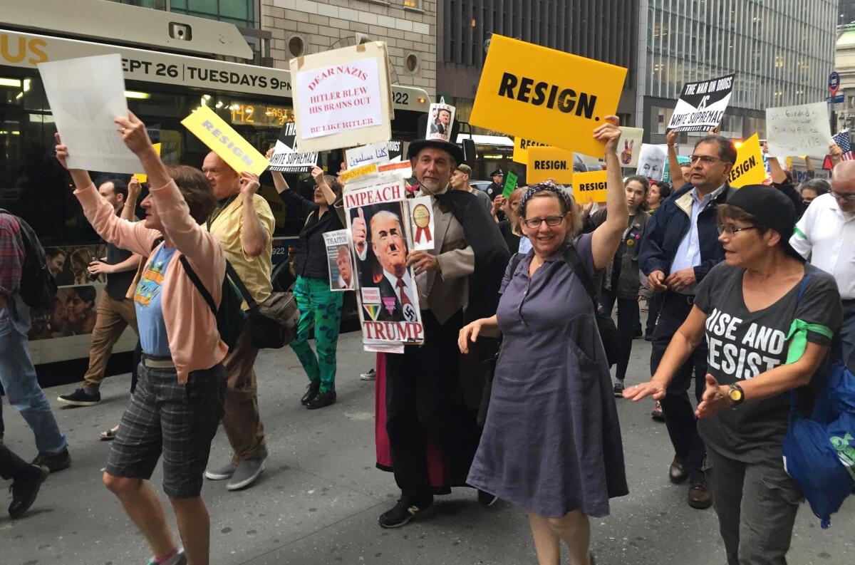 Anti-Trump protest in New York as the U.N. General Assembly convenes.